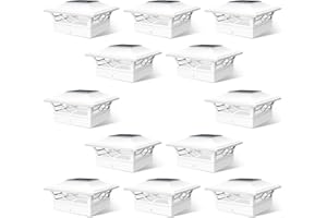 JOFIOS Solar Fence Post Lights, 4x4 Solar Post Cap Lights for Vinyl Fence, Solar Deck Lights Outdoor Warm White/Cool White Lighting, Solar Post Lights Outdoor Waterproof White Decorate Garden Pathway…