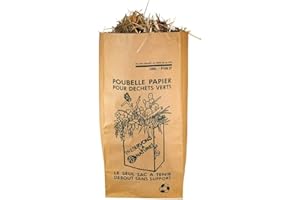 UNIVERS GRAPHIQUE lot 10 Sacs 100 Litres SOLIDE (2 FEUILLES) déchets verts et organiques. Papier kraft biodégradable compatible compost, sac jardin ramassage herbe, végétal compostable, tous dechets