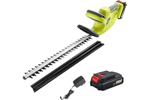 Cordless Hedge Trimmer, DEWINNER 20V 2000mAh Lithium ion with Battery and Charger Electric Cutter, 65CM Blade, Cutting Length 51cm, 16 mm Tooth Opening Capacity