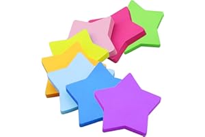DOGMOON Farbige Haftnotizen, 560 Blatt Selbstklebende Haftnotizzettel, Farbig Pentagramm Notizblöck Super Sticky Notes für Büro Schule Zuhause 8 Farben 76 x 76 mm