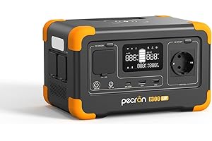 Station électrique portable PECRON E300LFP,288Wh LiFePO4 Batterie de Secours,1 Sortie CA 600W,Générateur Électrique Solaire pour Camping/Maison/Voiture