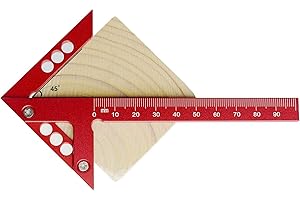 LICAEVEY Center Scribe Gauge, Aluminum Alloy Center Line Scriber 45 Degree Angle Scribing Gauge Woodworking Marking Tool, Circle Center Finder, Red