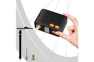 Diealles Shine Pompa per Bicicletta Portatile, 120 PSI Mini Pompa Elettrica Bici con Manometro, Spegnimento Automatico, Mini Compressore per Bici per Bici da Corsa, E-Bike, MTB e City Bike