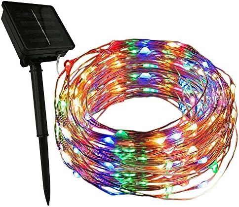 Dapenk Solar Outdoor String Waterproof Fairy Lights 100 LED 33FT Copper Wire Strip Lights (Multicolor)