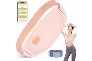 GENERISCH Cuscinetto Riscaldante Mestruale, Riscaldamento Addominale Elettrico con 3 livelli di calore e 5 modalità di vibrazione ricaricabile Cintura Termica con controllo Bluetooth per alleviare il dolore