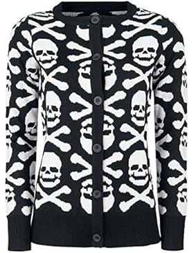 Gothicana by EMP Skull And Bones Cardigan Cardigan donna nero/bianco