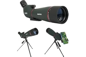 BOSTRON 20-60 x 80 mm Spektive für Zielschießen,HD Spektiv Sportschützen mit Stativ & Smartphone Halterung - FMC Lens 45-Grad-abgewinkelte Teleskop für Vogelbeobachtung Sportschützen Zielschießen