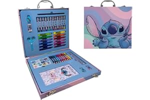 CARTOON Valigetta colori Stitch Disney scatola per bambini completa di colori articoli di cancelleria stickers