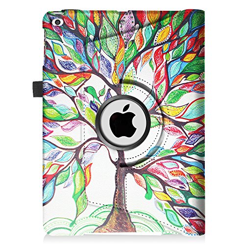 Fintie iPad 9.7 Zoll 2017 / iPad Air Hülle – 360 Grad Rotierend Stand Smart Cover Case Schutzhülle Tasche mit Auto Schlaf / Wach Funktion für Apple iPad 2017 Neue Modell / iPad Air 2013 Modell (Nicht geeignet für iPad Air 2), Liebesbaum - 9