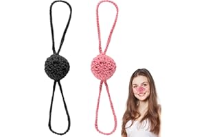 lasuroa 2pcs Nose Warmer for Winter, Wool Nose Warmer for a Cold Nose Windproof Crochet Cozy Nose Mitten Protector Nose Cover for Women Men Outdoor Dust Ski Keep Warm Supplies Accessories(Black+Pink)