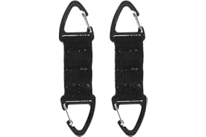 Tenlacum 2pcs Outdoor Hiking High Strength Nylon Webbing Double Ended Triangular Carabiner Clip Spring Snap Hook