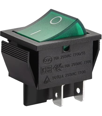 Pulsante On Off Interruttore A Bilanciere ON-OFF SPST - 16A 250VAC, Luce Verde/Rossa, Confezione Da 2 Interruttore Elettrico CE