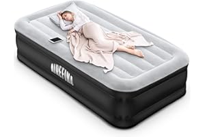 Airefina Colchón Hinchable Individual, Cama Hinchable Autoinflable con Bomba Eléctrica Incorporada, Colchón Hinchable para Cama de Huéspedes y Camping - 190 x 99 x 46cm