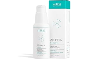 ‎COLIBRI SKINCARE colibri skincare 2% BHA Peeling 30ml Travel Size - Salicylsäure Peeling für alle Hauttypen - Chemisches Exfoliant für das Gesicht zur Minderung von Pickeln & Mitessern - hilft Poren zu verkleinern