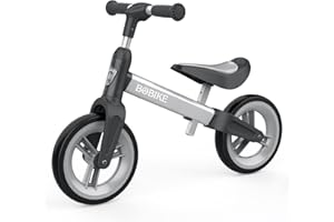 MHCYLION Bicicletta Bambini Senza Pedali per 1,5-4 Anni Fino a 25 Kg, volante e sellino Regolabili in Altezza, Bloccasterzo, Giocattoli Regali per Bambini Bicicletta Equilibrio Bambino,Argento
