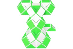 KidsPark Snake fidget Toy - 48 Parts Magic Snake Cube Twisty Puzzle Ruler, Speed Snakes for Christmas Stocking Fillers for Kids & Adults, Green