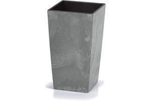 Deuba® Macetero Alto Grande 26L Plantas Maceta con Inserto Flores Interior Exterior 50x26,5x26,5cm Gris