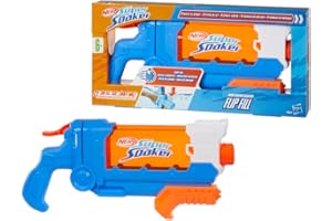 Nerf Super Soaker Flip Fill Water Blaster | 4 Spray Styles | Fast Fill | Large 890ml Water Tank | Pichkari for Outdoor Water Games | Branded Toy Pichkari for Holi Festival | Kids Ages 6+