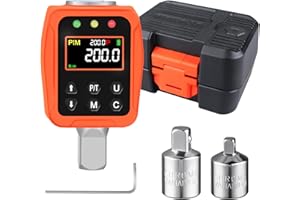 ATsafepro Adattatore Chiave Dinamometrica Digitale 1/2", 10-200 Nm Chiave Dinamometrica ±1% di Precisione con Schermo LCD a Colori e Buzzer, Adattatori 1/4" e 3/8" per Automobile, Motocicletta, Bicicl