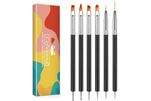 Lofuanna 6 Stück Professionelle Nagel Pinsel, Doppel-Ende Nail Art Pinsel Kit, pinsel für nägel Dotting Painting Zeichenwerkzeuge Line Pen für Gelpolitur Nagel designs-nägel selber machen