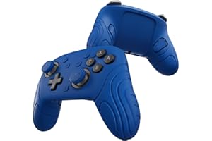 PlayVital Coque pour Switch 2 Pro Manette avec Cover Boutons Arrière & Capuchon Joystick & Autocollants,Housse Protection Silicone Étui pour Switch 2 Pro Controller Grip Anti-Chocs(Bleu)