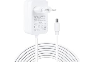 QINGCMING Cavo Alimentatore 30W per Alexa Echo 3ª/4ª Gen, Echo Show 8/10/15, Echo Show 2ª Gen, Echo Plus 2ª Gen, Adattatore 18V 1.67A AC a DC con Cavo da 1.2 Metri, Compatibile Solo con Dispositivi 18V, Bianco