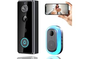 LWOHSI Sonnette vidéo sans Fil avec Audio bidirectionnel, résolution 1080p, détection de Mouvement par IA, Vision Nocturne et Stockage Cloud, Installation Facile pour iOS et Android