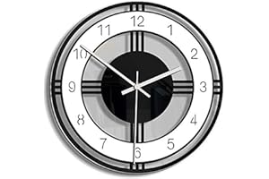 AVEKI Silent Wall Clock, 11 inch Non Ticking Acrylic Irregular Round Wall Clock with Battery Operated and No Glass Cover for Living Room/Bedroom/Kitchen/Office Decoration (Style B)