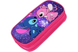 Tomicy Cartoon Federmäppchen Mäppchen tragbare Büro-Aufbewahrungstasche und Kosmetiktasche Bleistiftetui Große mit 2 Großer Fächer Erweiterbar Mäppchen Mädchen Teenager für Schule Studenten