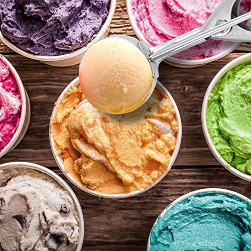 Eisportionierer, SOCU Edelstahl Eisportionierer, Edelstahl Eisportionierer Eiszange Eiscreme Eis-Löffel Eiskelle Schaber - 5