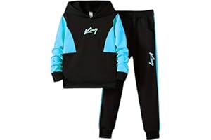 Xumplo Chándal para niños, sudadera con capucha y pantalones deportivos, conjunto de ropa casual de 2 piezas, 5-14 años