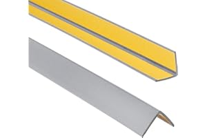 ProfiPVC Cornière PVC 25x25mm, 80cm - Baguette d’angle de protection, profilé d'angle caoutchouc autoadhésif - Protection d'angles et rebords, flexible, facile à installer, Argenté