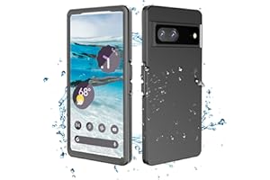 FOCRELAXER Google Pixel 7 Hülle,IP68 wasserdichte Stoßfeste Staubdicht Outdoor Panzerhülle mit Eingebautem Bildschirmschutz 360 Grad Ganzkörper Schutzhülle Klare Unterwasser Handyhülle für Pixel 7 Schwarz