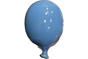 GENERICO Palloncini in ceramica da parete 16 cm fatto a mano da artigiani salentini e dipinto a mano con colori naturali e accesi (Azzurro)