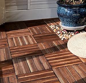 Amazon.de: GRENSS Outdoor Teppich, Boden Belag, Outdoor, verkohlte Holz