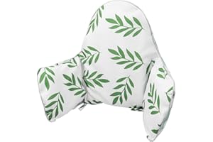 LLHQAMT Cushion for High Chair, Chair Cushion IKEA Antilop High Chair, Seat Cushion, Built-in Inflatable Cushion, Soft and Comfortable, Baby Sits More Comfortable (Green Leaf)