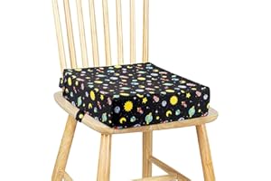 Chickwin Coussin Rehausseur Chaise Enfant, Chaise Haute Bébé Portable Réhausseur Coussin de Siège Ajustable Démontable Confortable Eponge Coussins pour Salle à Manger (ciel étoilé,32x32x8cm)