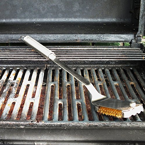 Rösle BBQ Edelstahl Reinigungsbürste | Marken Premium Grill Zubehör mit 4 drehbare Rundbürsten aus robusten Messingborsten 3 in 1 für Holzkohle- und Gasgrill – Hochwertige Grillbürste - 5