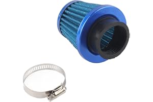 Greensen Air Intake Filter Universal 38mm Pit Bike Intake Kit Motorcycle Clamp-On Air Intake Filter Kit High Performance Auto Cold Intake Scooter Round Tapered Height 3.5in Replacement Filter (Blue)