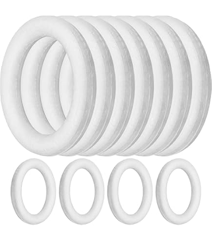 2 Demi-Anneaux En Polystyrène - Ø 25 Cm - Blanc - Pour Décos Créatives
