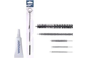 Wessper Grasa silicona Plemont 5g, con 5x cepillos limpieza. grasa de silicona para cafeteras automáticas, juntas, instalaciones sanitarias. Silicona grasa para accesorios alimentarios