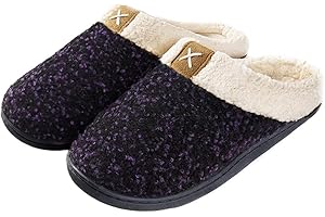 ULTRAIDEAS Damskie przytulne kapcie z pianki z pamięcią kształtu puszyste wełniane pluszowe polarowe wyściełane buty domowe z podszewką z wewnątrz i na zewnątrz antypoślizgowa gumowa podeszwa