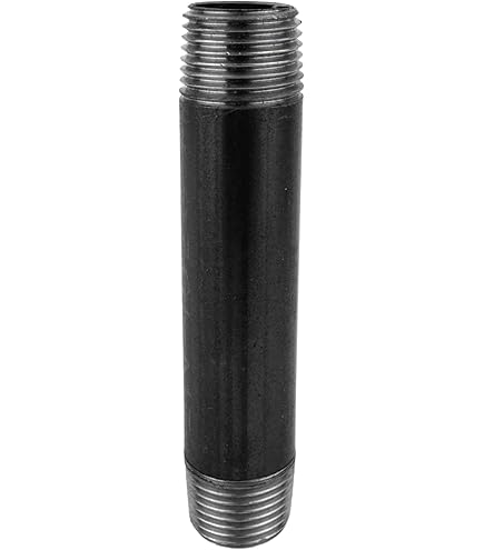 3/4 Inch Mallealbe gietijzeren buis, voorgesneden, industrieel staal zwart past standaard een halve inch zwarte schroefdraad buizen tepels en fittingen, bouw vintage doe-het-zelf meubels, 10 stuks (12