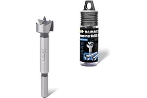 HAIMAYEE Wiertło Forstnera 19mm Płaski Skrzydełkowe Wielozębne Drewna Najwyższej Jakości Stop Wiertło do Drewna z Okrągłym Chwytem do Wiercenia w Drewnie,Plastiku,Sklejce