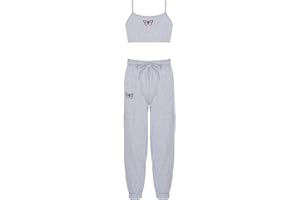 iiniim Mädchen Sport Kleidung Set Jogginganzug Kariert Crop Top Oberteile mit Fitness Hose Jogger Tanz Yoga Training