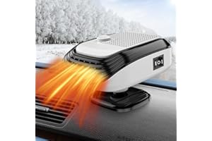 GENERIC Car Heater, 2026 New 12V Portable Car Heater, 150W Anti-Fog Plug in Cigarette Lighter Portable Heater Fan 2 in 1 Heating/Cooling Mini Car Heater Defroster, for Car SUV Van (White)