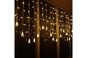 Klighten Catena Luminosa, Strisce LED, 96er Led Luci 3.5 * 0.65m Luci Stringa Bianco Caldo 8 Modalità Impermeabili IP44, per finestra, porta, giardino, feste, Natale
