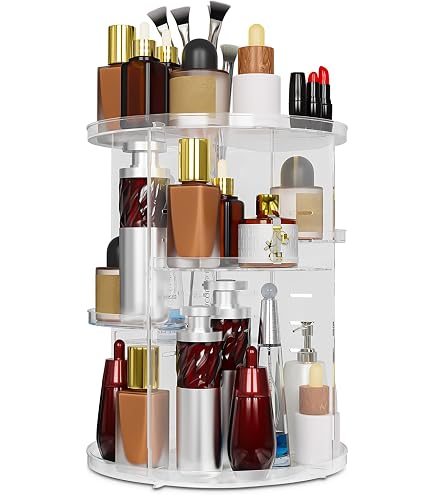 Organisateur Maquillage Rotatif 360° - 7 Étages Transparent