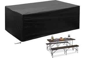VIVIBEL Funda de Muebles de Jardín 123*123*74CM Funda para Mesa Silla Jardín Cloth para Muebles de jardín Funda Protectora Muebles Copertura Impermeable para Mesas Rectangular Exterior Anti-UV Protección
