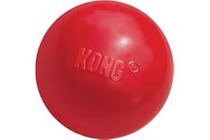 KONG Pelota con Agujero - Juguete para Perros - Pelota de Goma Clásica para Entrenar y Jugar - para Perros Grandes/Medianos, Roja